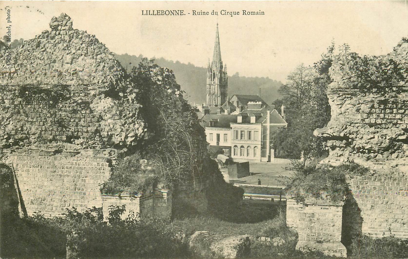 carte postale ancienne 76 LILLEBONNE. Ruine Cirque Romain 1909