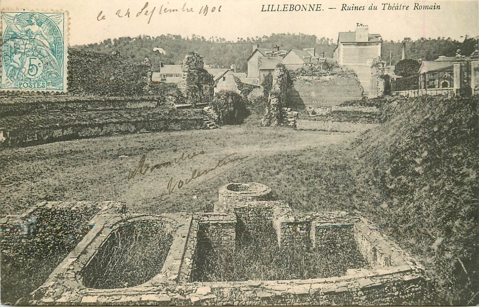 carte postale ancienne 76 LILLEBONNE. Ruines Théâtre Romain 1906