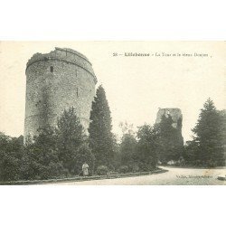 carte postale ancienne 76 LILLEBONNE. Tour et vieux Donjon avec Jardinier