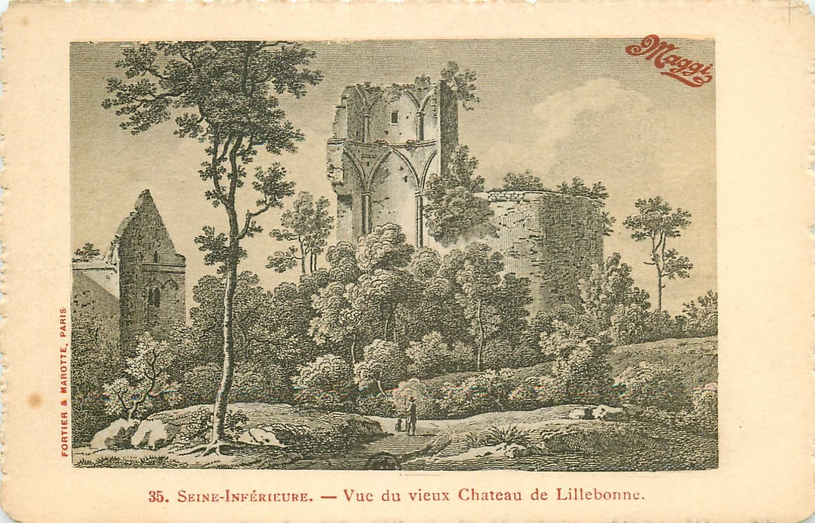 carte postale ancienne 76 LILLEBONNE. Vieux Château. Style parchemin MAGGI