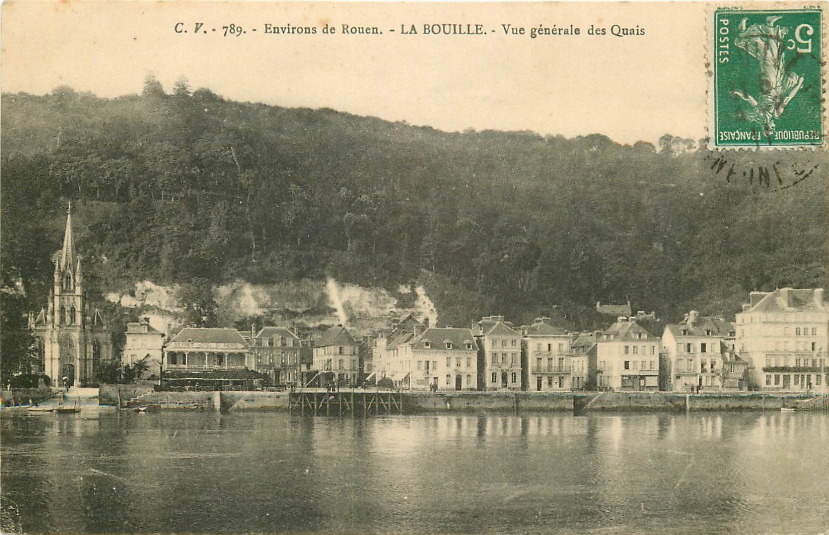 carte postale ancienne 76 LA BOUILLE. Les Quais 1911