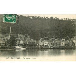 carte postale ancienne 76 LA BOUILLE. Les Quais 1912 avec bateau