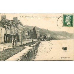 76 LA BOUILLE. Le Quai avec Pêcheur 1926 et Maison Hector Malot
