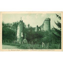 carte postale ancienne 76 LA BOUILLE. Monument Défense et Château Lambert