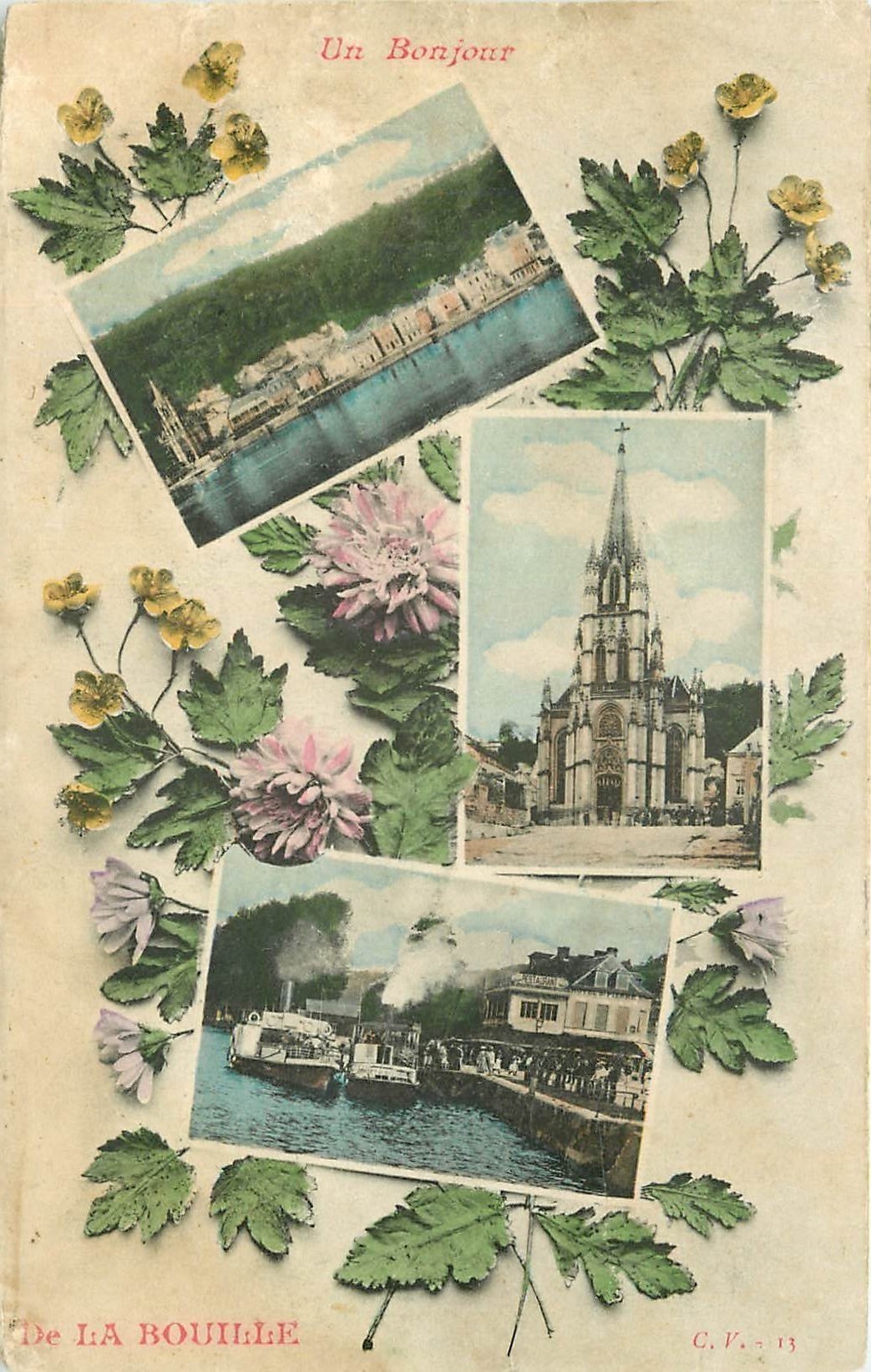 carte postale ancienne 76 LA BOUILLE. Multivues 1908