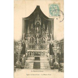 carte postale ancienne 76 LA MARE-AU-CLERC. Maître Autel du Sacré-Coeur 1906