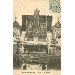 carte postale ancienne 76 LA MARE-AU-CLERC. Autel Saint-Antoine du Sacré-Coeur 1906