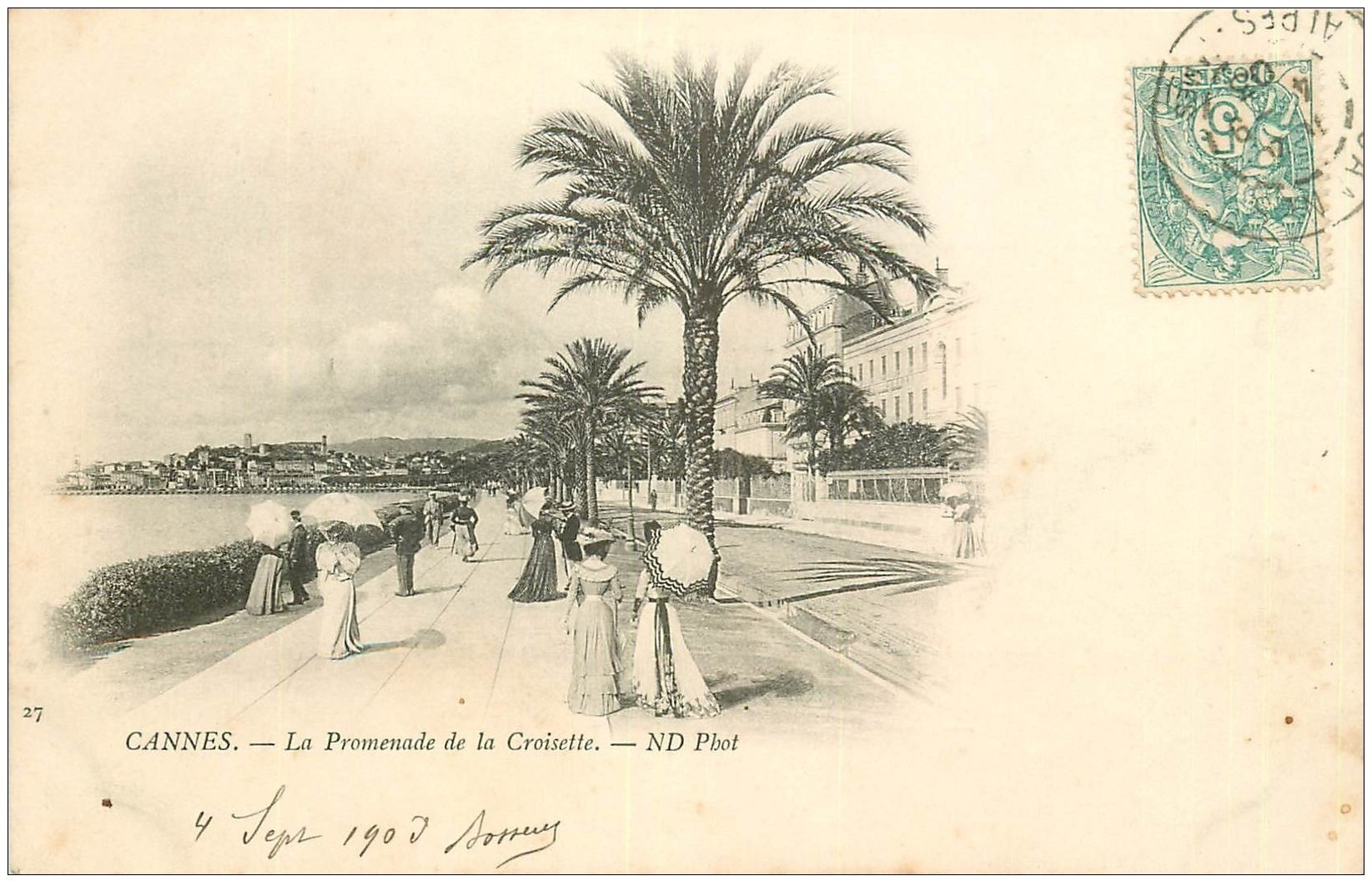 carte postale ancienne 06 CANNES. La Promenade de la Croisette 1903