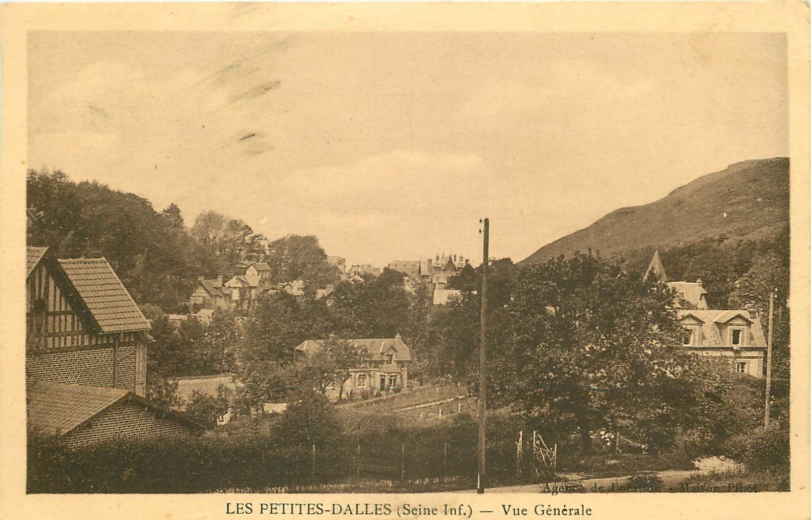 carte postale ancienne 76 LES PETITES DALLES. Vue générale vers 1940