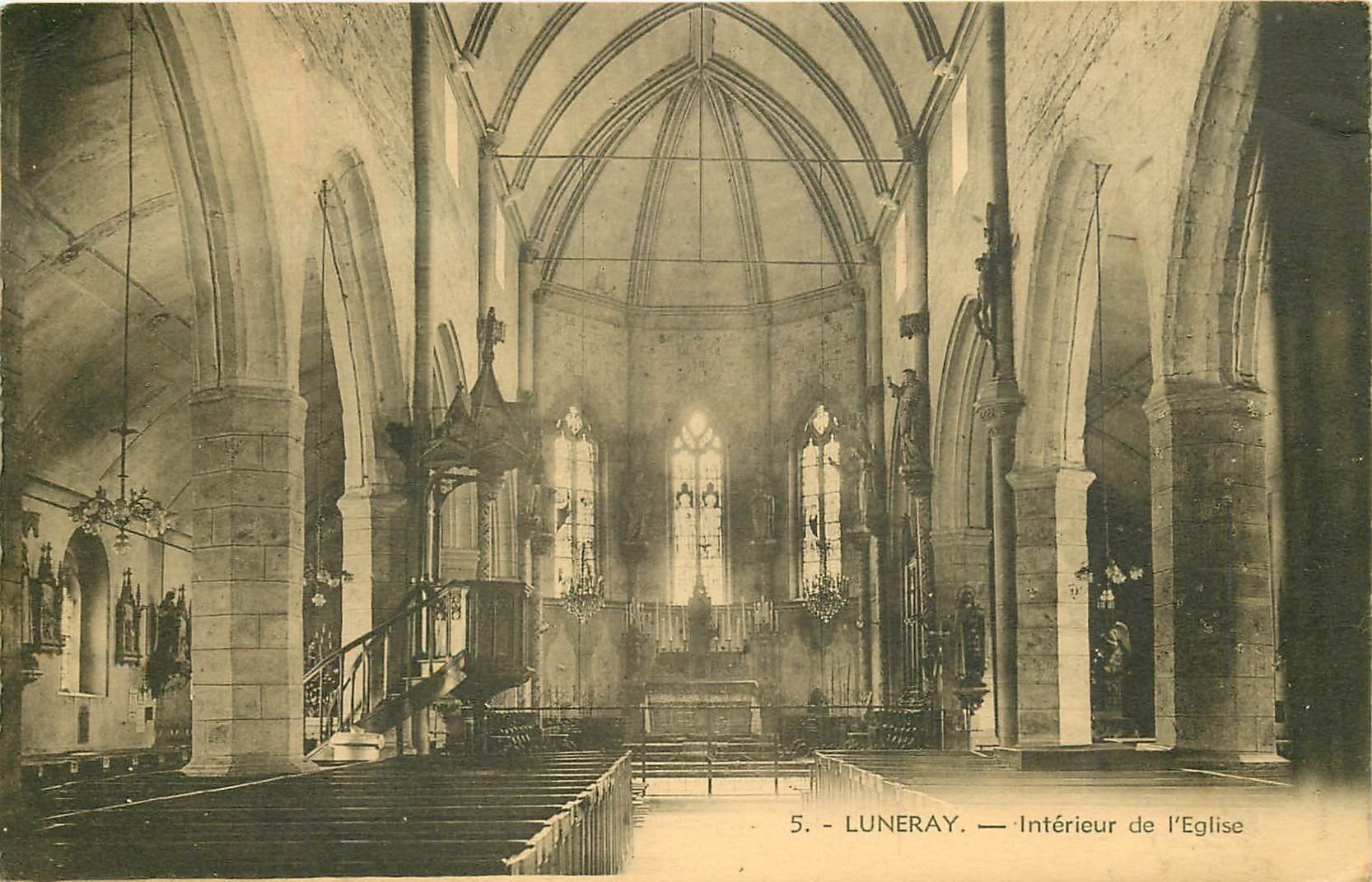 carte postale ancienne 76 LUNERAY. L'Eglise 1945