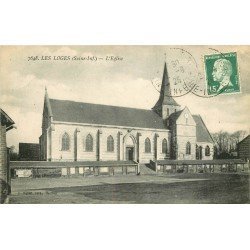carte postale ancienne 76 LES LOGES. L'Eglise 1925