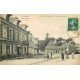 carte postale ancienne 76 LES LOGES. Place du Marché 1909 Restaurant de l'Avenir et Hôtel de France
