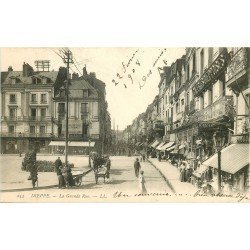 carte postale ancienne 76 DIEPPE. La Grande Rue 1908