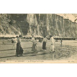 carte postale ancienne 76 DIEPPE. Jeu de Croquet sur le sable 1908