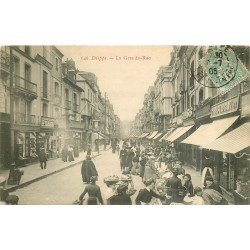 carte postale ancienne 76 DIEPPE. La Grande Rue 1906