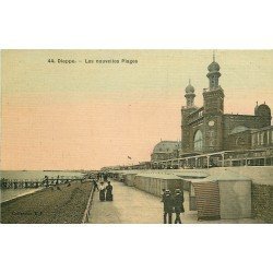 carte postale ancienne 76 DIEPPE. Les nouvelles Plages. Carte toilée 1915