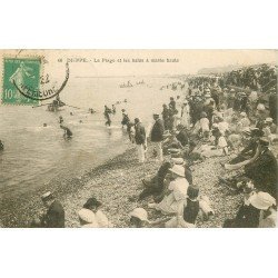 carte postale ancienne 76 DIEPPE. La Plage et Bains 1922