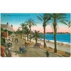 carte postale ancienne 06 CANNES. La Promenade de la Croisette 558 voitures anciennes