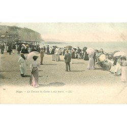 carte postale ancienne 76 DIEPPE. Terrasse du Casino vers 1900