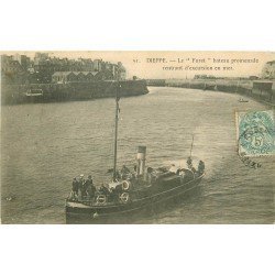 carte postale ancienne 76 DIEPPE. Le Furet Bateau promenade 1905