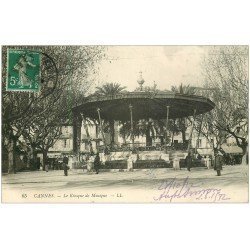 carte postale ancienne 06 CANNES. Le Kiosque de Musique 1914