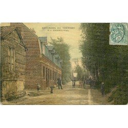 76 MESNIL-VAL. Superbe carte toilée vers 1905