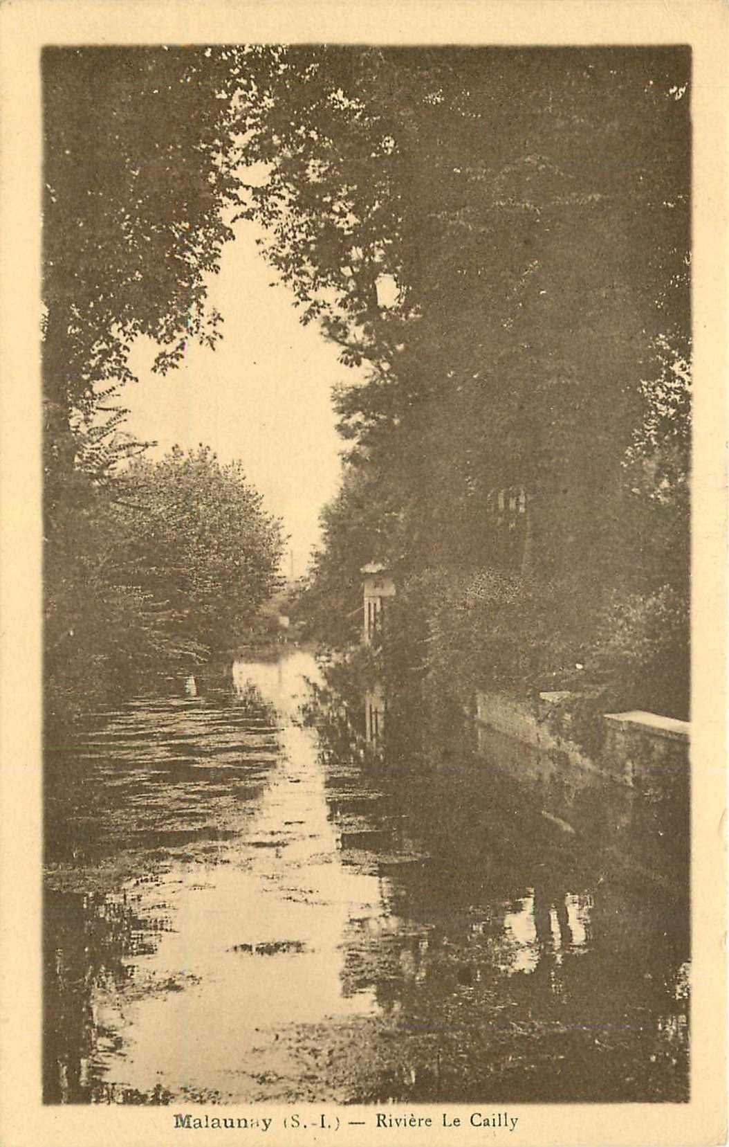 carte postale ancienne 76 MALAUNAY. Rivière Le Cailly 1949