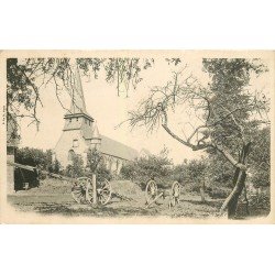 carte postale ancienne 76 MARTIN-EGLISE. Eglise et charrues