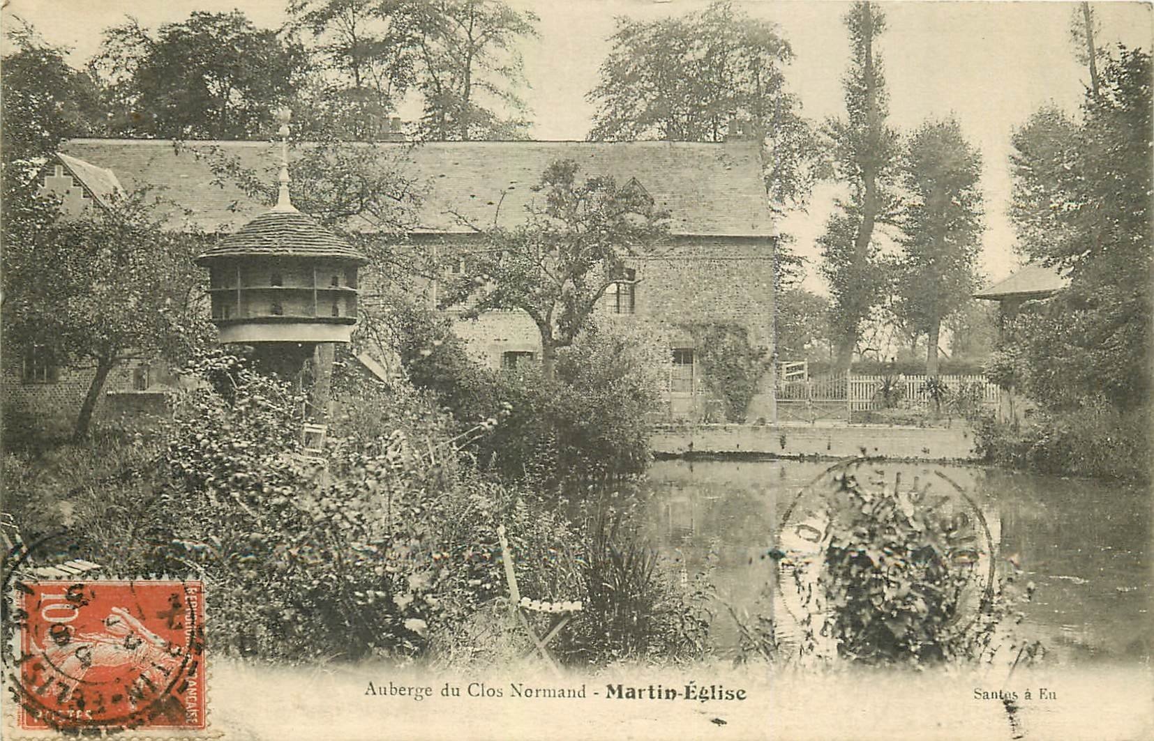 carte postale ancienne 76 MARTIN-EGLISE. Auberge du Clos Normand 1913