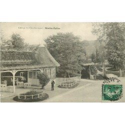 carte postale ancienne 76 MARTIN-EGLISE. Auberge du Clos Normand avec Serveur 1913