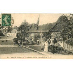 carte postale ancienne 76 MARTIN-EGLISE. Le Châlet Normand 1907 belle animation