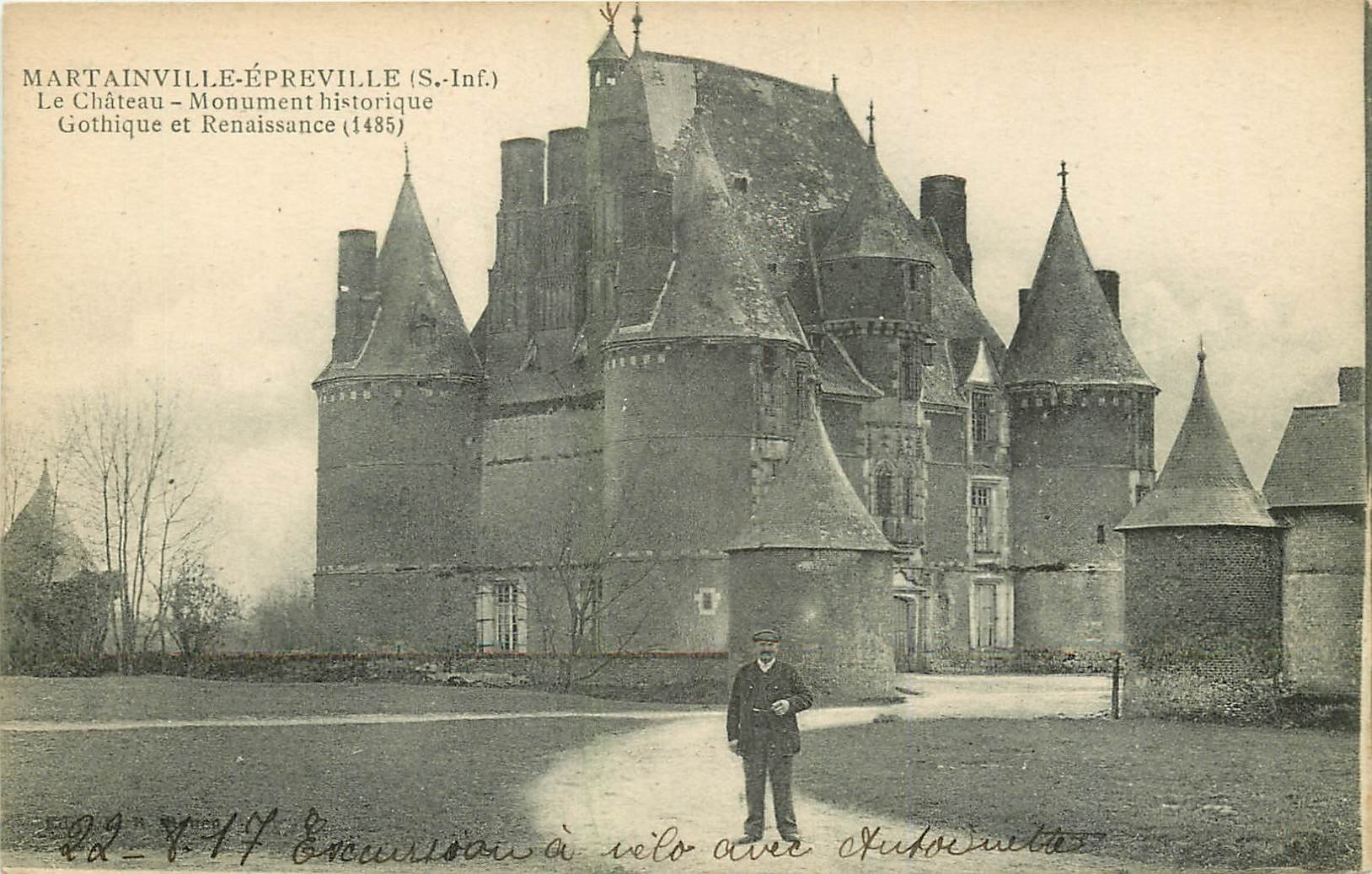 76 MARTAINVILLE-EPREVILLE. Le Château avec Gardien 1917