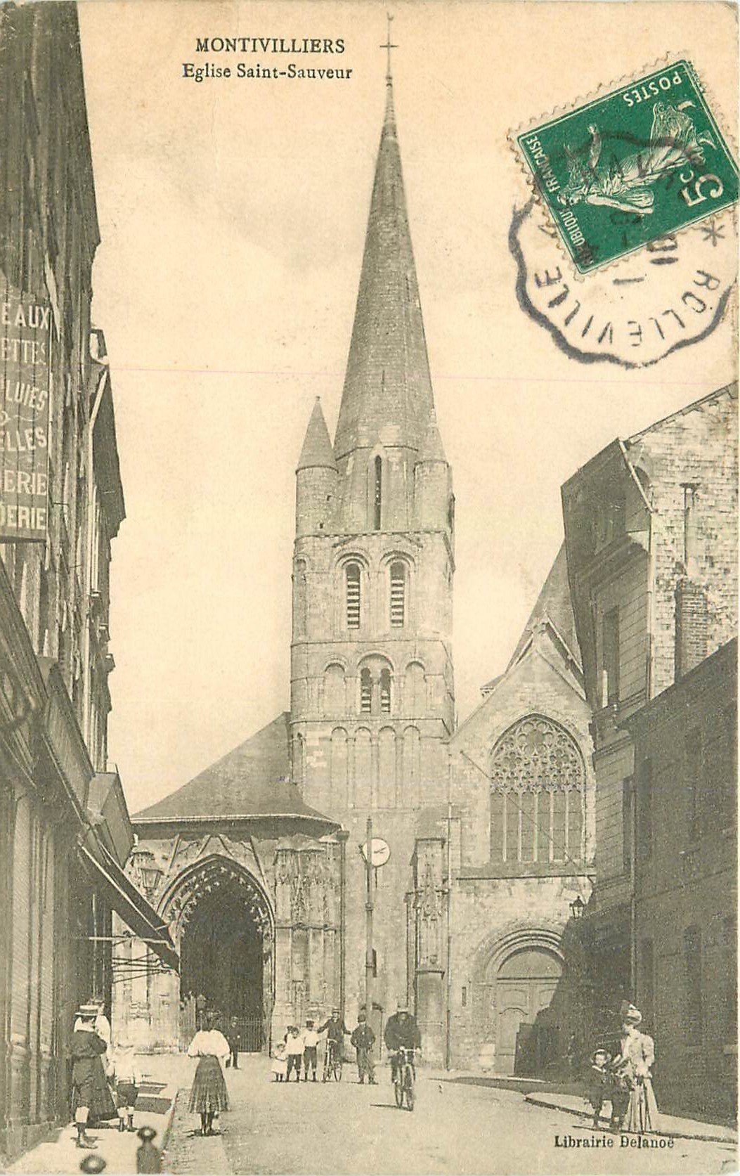carte postale ancienne 76 MONTIVILLIERS. Eglise Saint-Sauveur 1910
