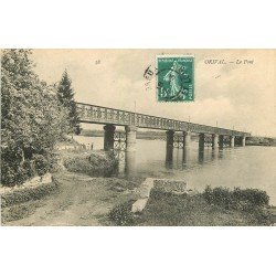 carte postale ancienne 76 ORIVAL. Le Pont 1910