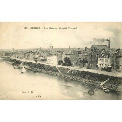 carte postale ancienne 76 OISSEL. Quai d'Elbeuf 1916