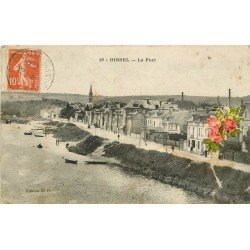 carte postale ancienne 76 OISSEL. Le Port 1915 avec ajout d'un bouquet de Roses