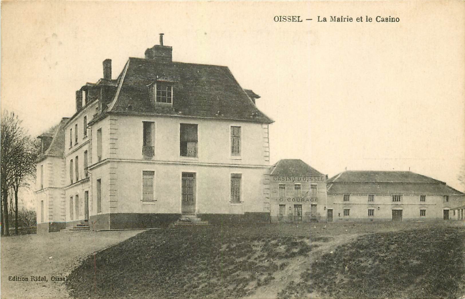 carte postale ancienne 76 OISSEL. Mairie et Casino 1931