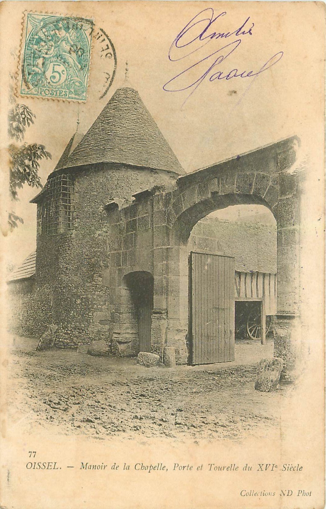 carte postale ancienne 76 OISSEL. Manoir de la Chapelle 1906