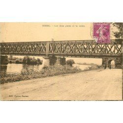 carte postale ancienne 76 OISSEL. Les Deux Ponts et Voûte 1933