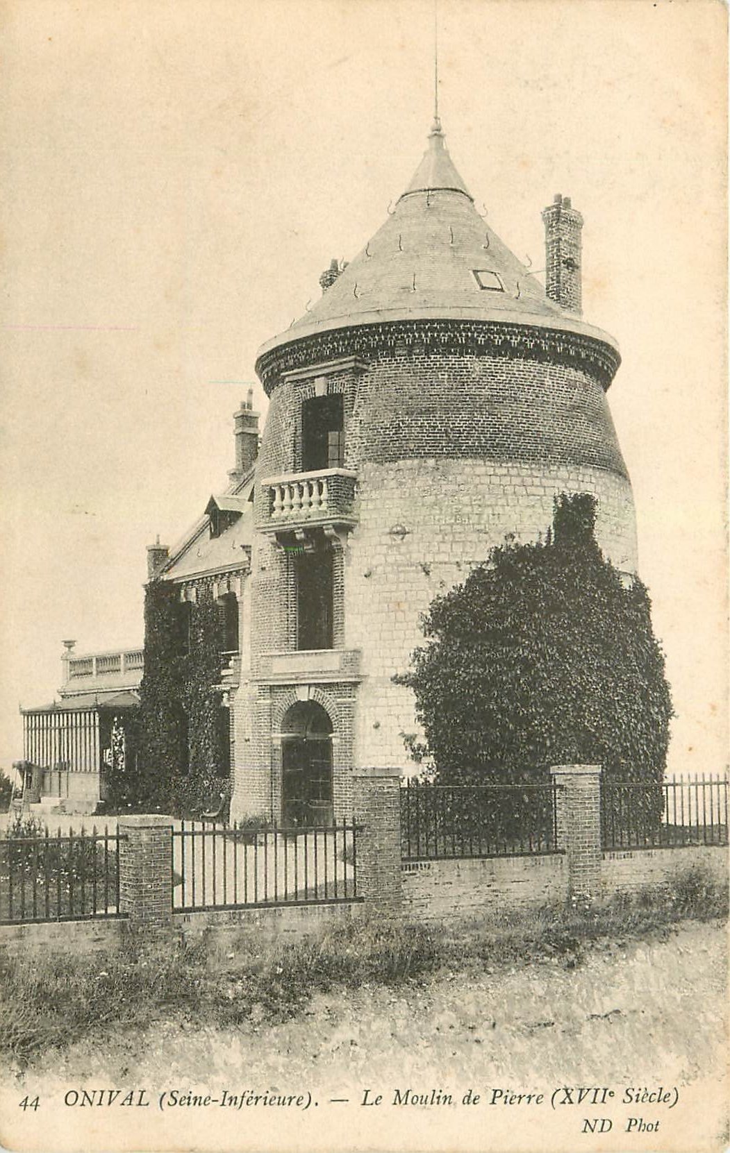 carte postale ancienne 76 ONIVAL. Le Moulin de Pierre