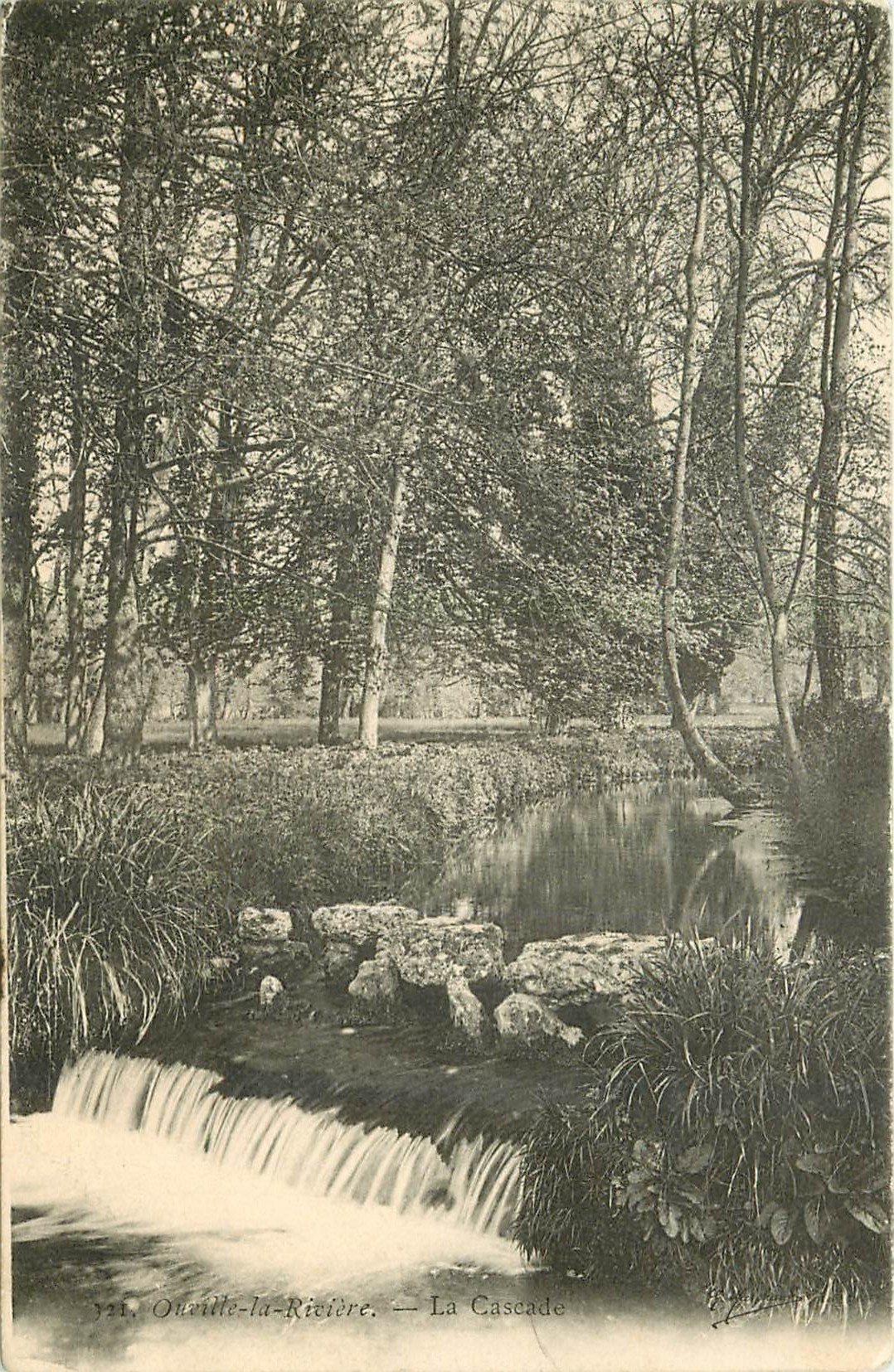 carte postale ancienne 76 OUVILLE-LA-RIVIERE. Cascade 1904