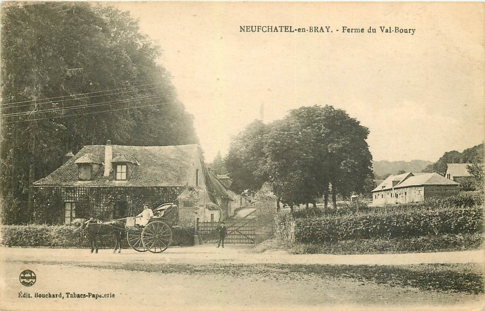 carte postale ancienne 76 NEUFCHATEL-EN-BRAY. Ferme du Val-boury 1918