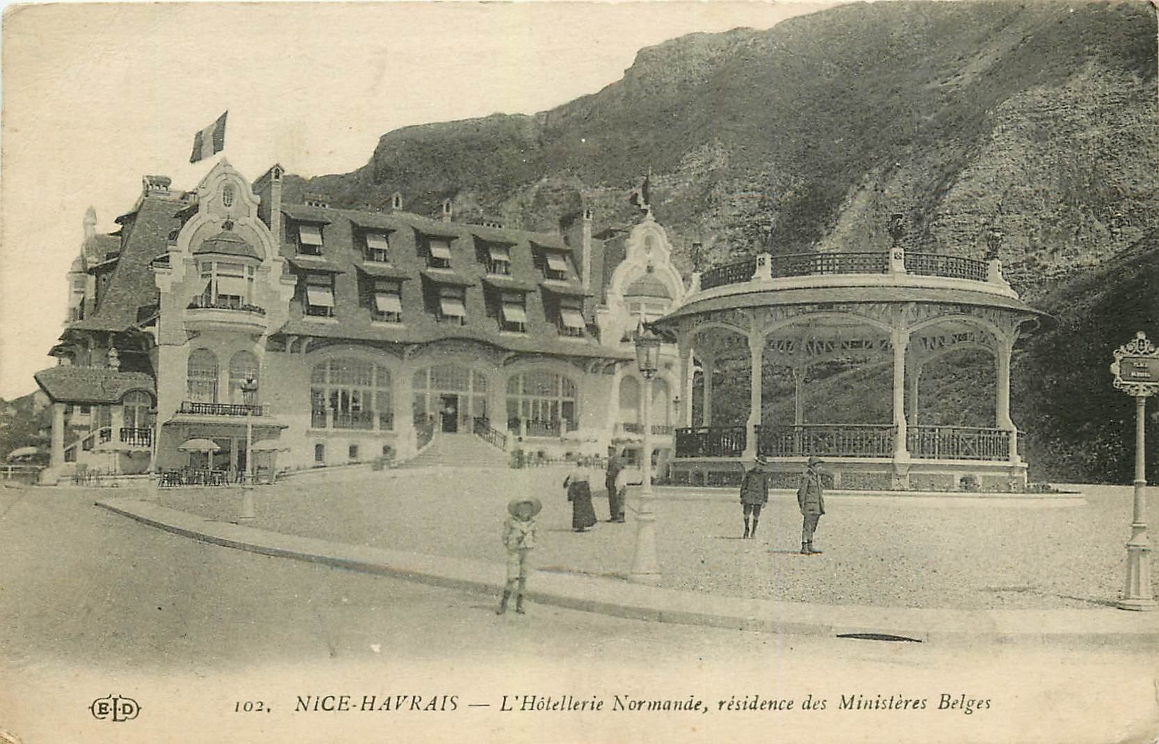 carte postale ancienne 76 NICE-HAVRAIS. Hôtellerie Normande des Ministres Belges 1919