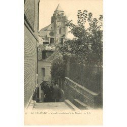 carte postale ancienne 76 LE TREPORT. Escalier pour la Falaise