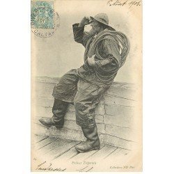 carte postale ancienne 76 LE TREPORT. Pêcheur Tréportais 1903