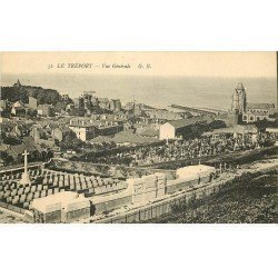 carte postale ancienne 76 LE TREPORT. Vue générale et Cimetière 1921