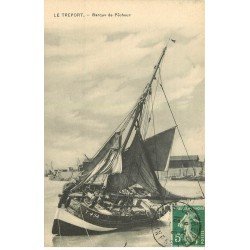 carte postale ancienne 76 LE TREPORT. Barque de Pêcheur 1911