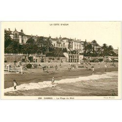 carte postale ancienne 06 CANNES. Plage du Midi