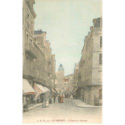 carte postale ancienne 76 LE TREPORT. Rue de la Batterie magasin de Cartes Postales