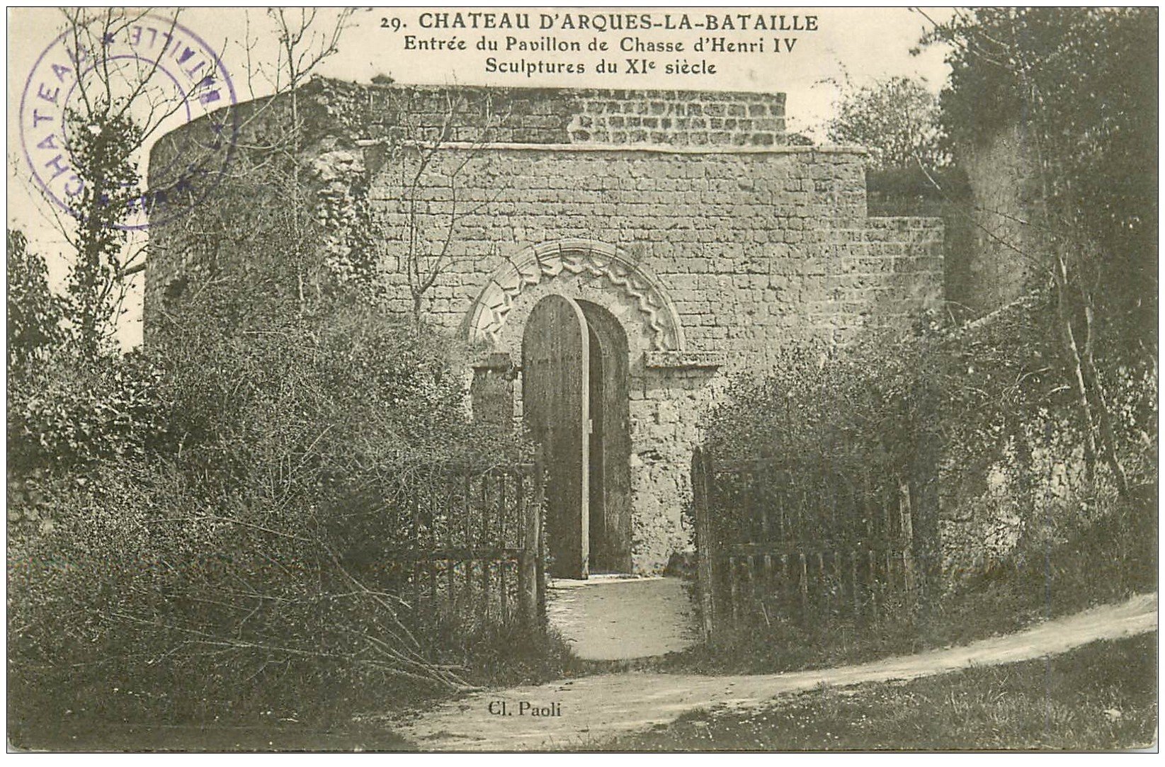 carte postale ancienne 76 ARQUES-LA-BATAILLE. Château Entrée Pavillon